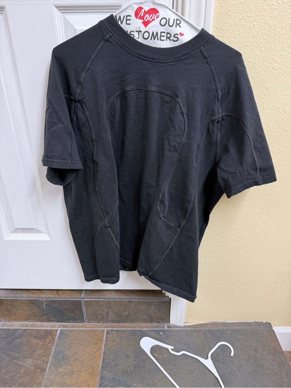 lululemon athletica Black Short-Sleeve Crewneck Tee with Panel Stitching